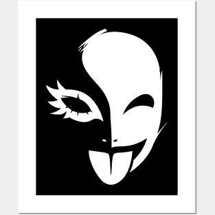 Funny Mask - White Posters and Art